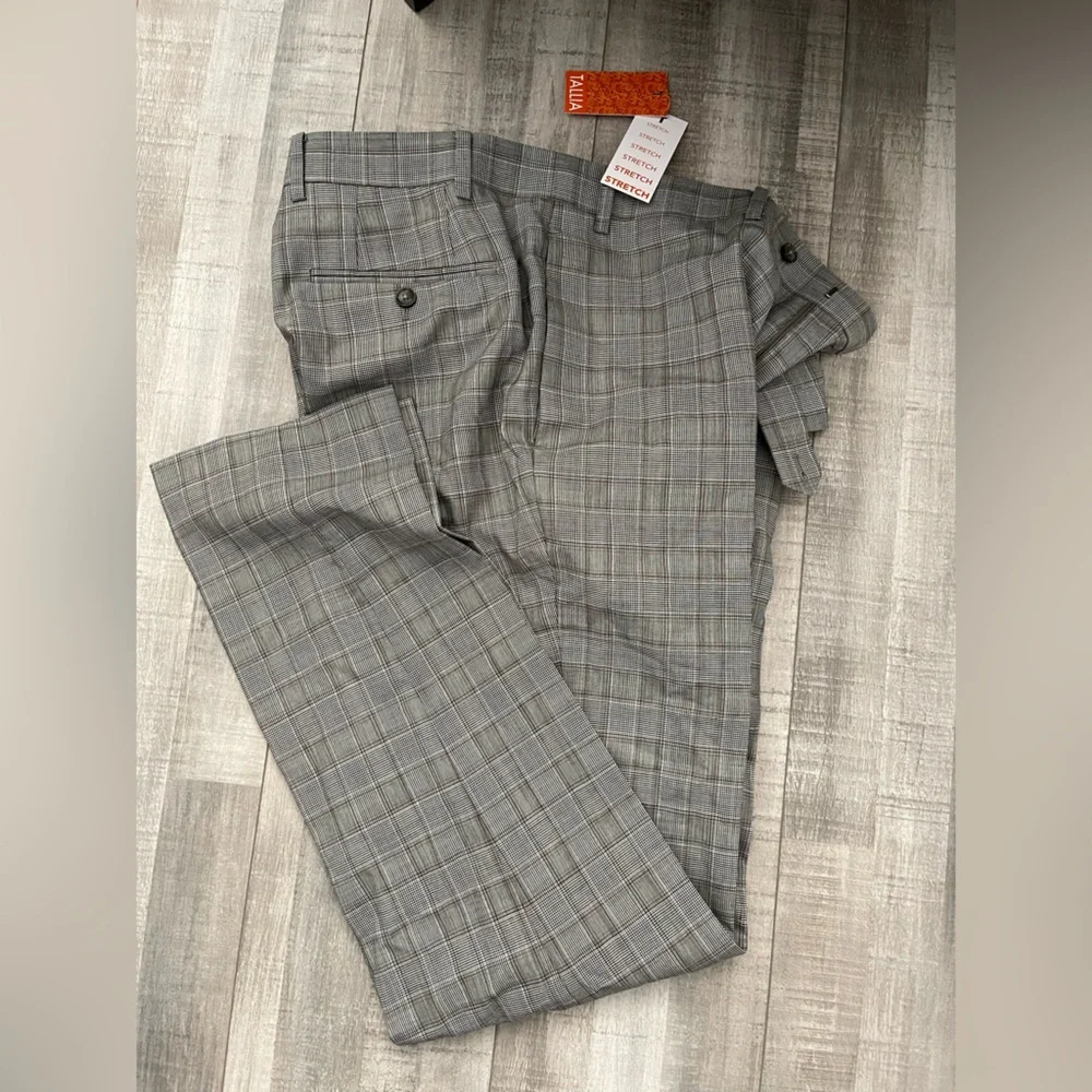 TALLIA Black and White Plaid Pants - Picture 6 of 7